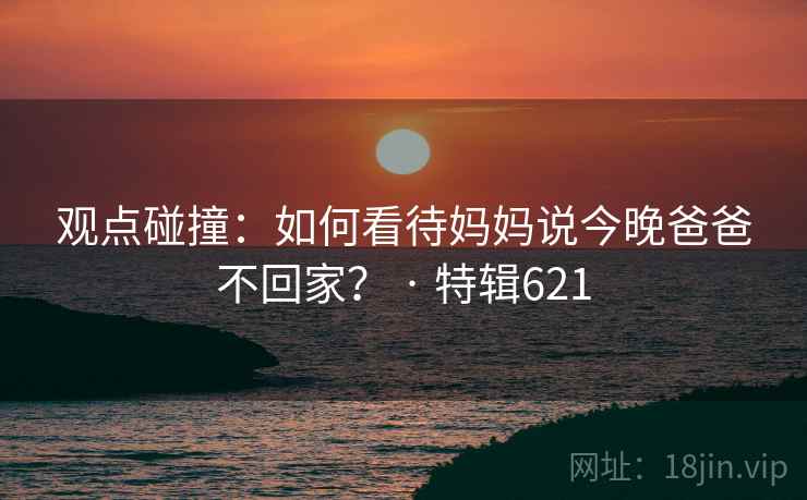 观点碰撞：如何看待妈妈说今晚爸爸不回家？ · 特辑621  第2张