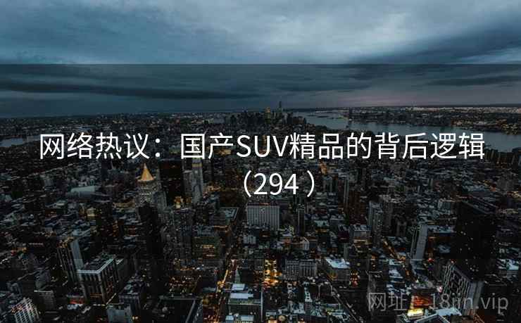 网络热议：国产SUV精品的背后逻辑（294 ）  第3张